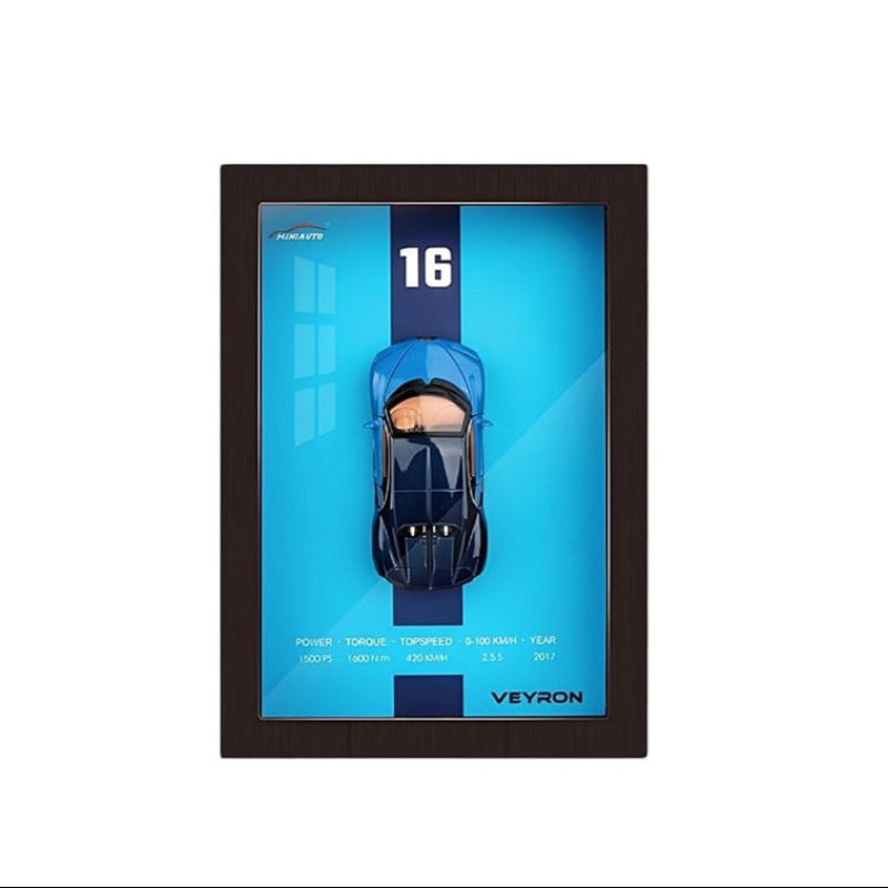 3D Wooden Photo Frame with 1:32 Diecast Miniature Car Model