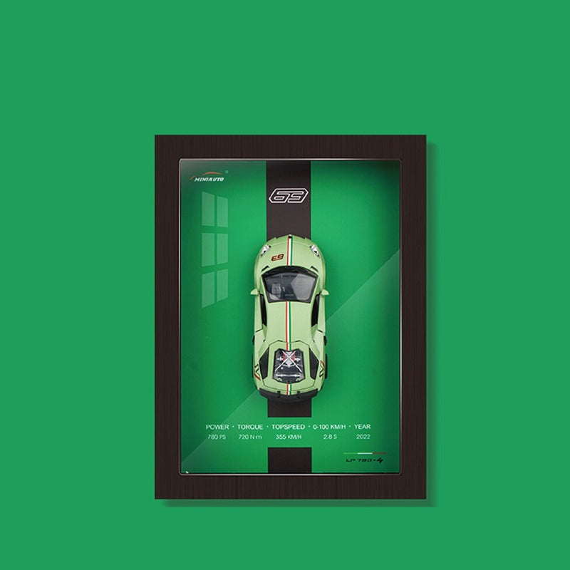 3D Wooden Photo Frame with 1:32 Diecast Miniature Car Model