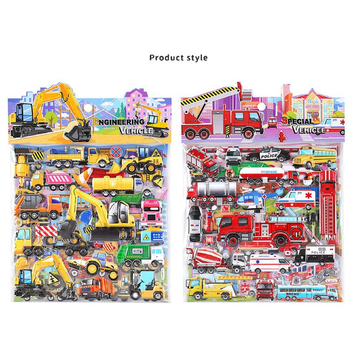 Bright and Fun 3D Car Stickers (4-8 Years)