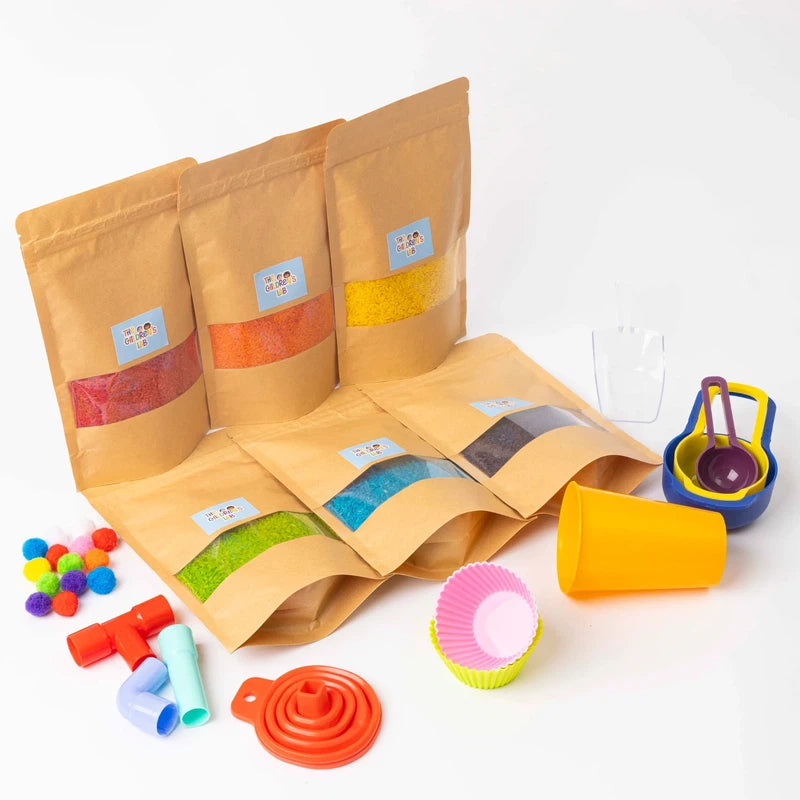 Rainbow Rice Sensory Play Kit for Toddlers and Kids | Sensory Bin | 1-3 Years