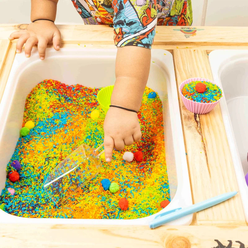 Rainbow Rice Sensory Play Kit for Toddlers and Kids | Sensory Bin | 1-3 Years