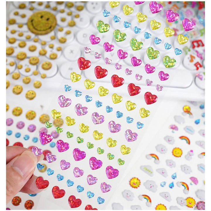 Set of 8 Puffy Stickers – 3D Cake, Animals, Hearts & More (4-8 Years)