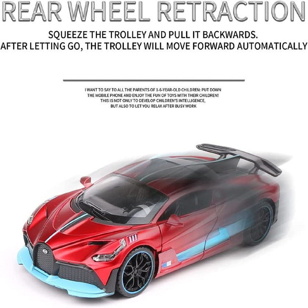 Resembling Bugatti Divo 3in Diecast Car | 1:32 Scale Model | Red