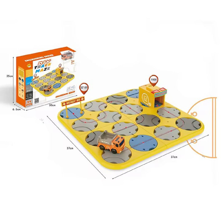 Brain Teaser Puzzle - Logical Road Builder Blocks with Lights & Sounds - 34 Pcs