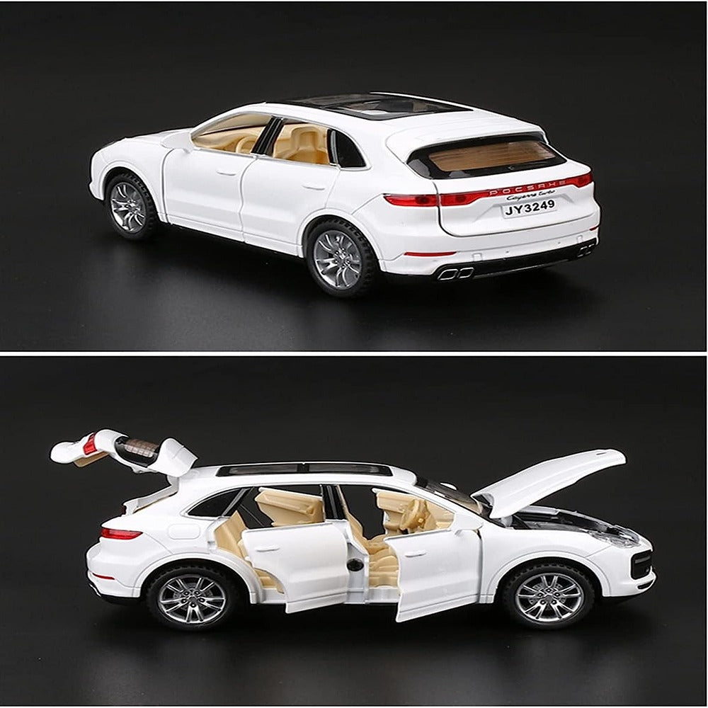 Resembling Porsche Cayenne Turbo Diecast Car | 1:32 Scale Model | White