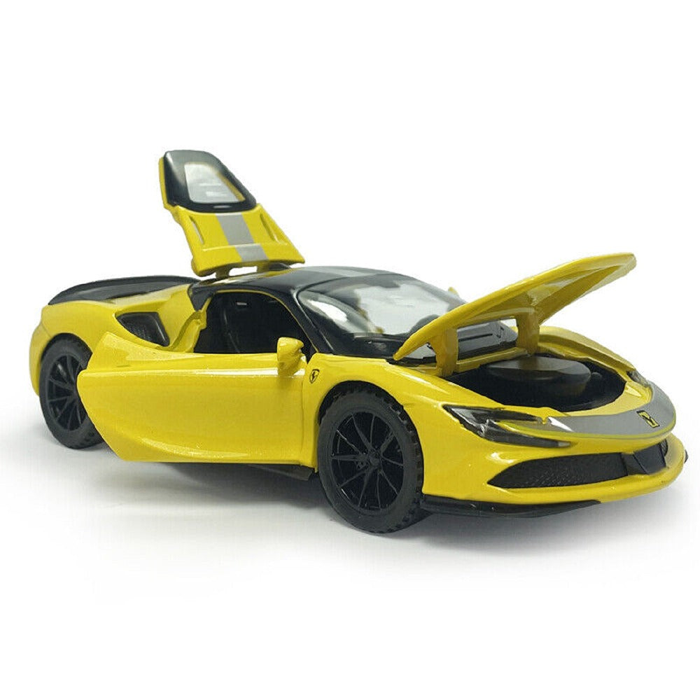 Resembling Ferrari SF90 Diecast Car | 1:32 Scale Model | Yellow