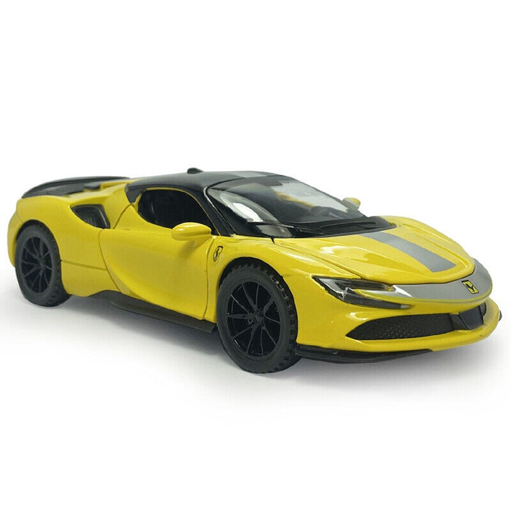 Resembling Ferrari SF90 Diecast Car | 1:32 Scale Model | Yellow