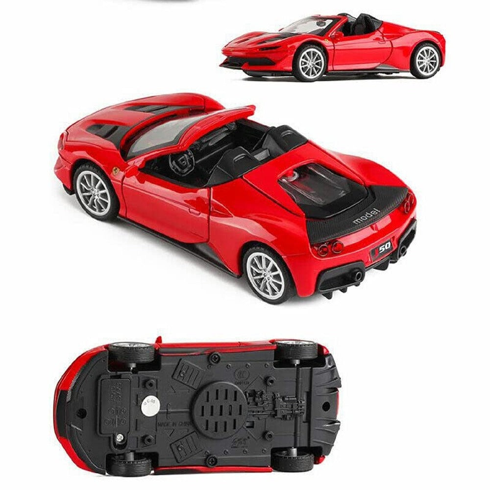 Resembling Ferrari J50 Open Diecast Car | 1:32 Scale Model | Red