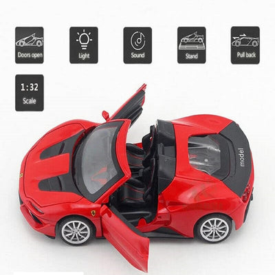 Resembling Ferrari J50 Open Diecast Car | 1:32 Scale Model | Red