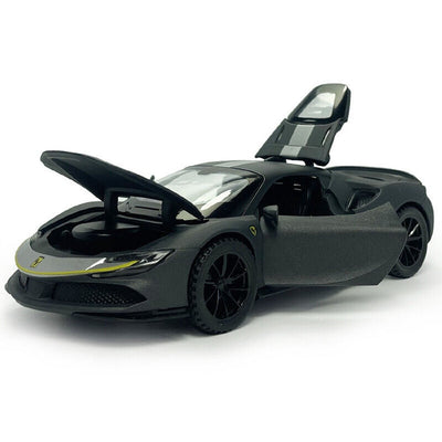 Resembling Ferrari SF90 Diecast Car | 1:32 Scale Model | Black