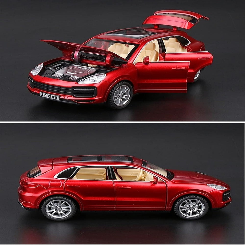 Resembling Porsche Cayenne Turbo Diecast Car | 1:32 Scale Model | Red