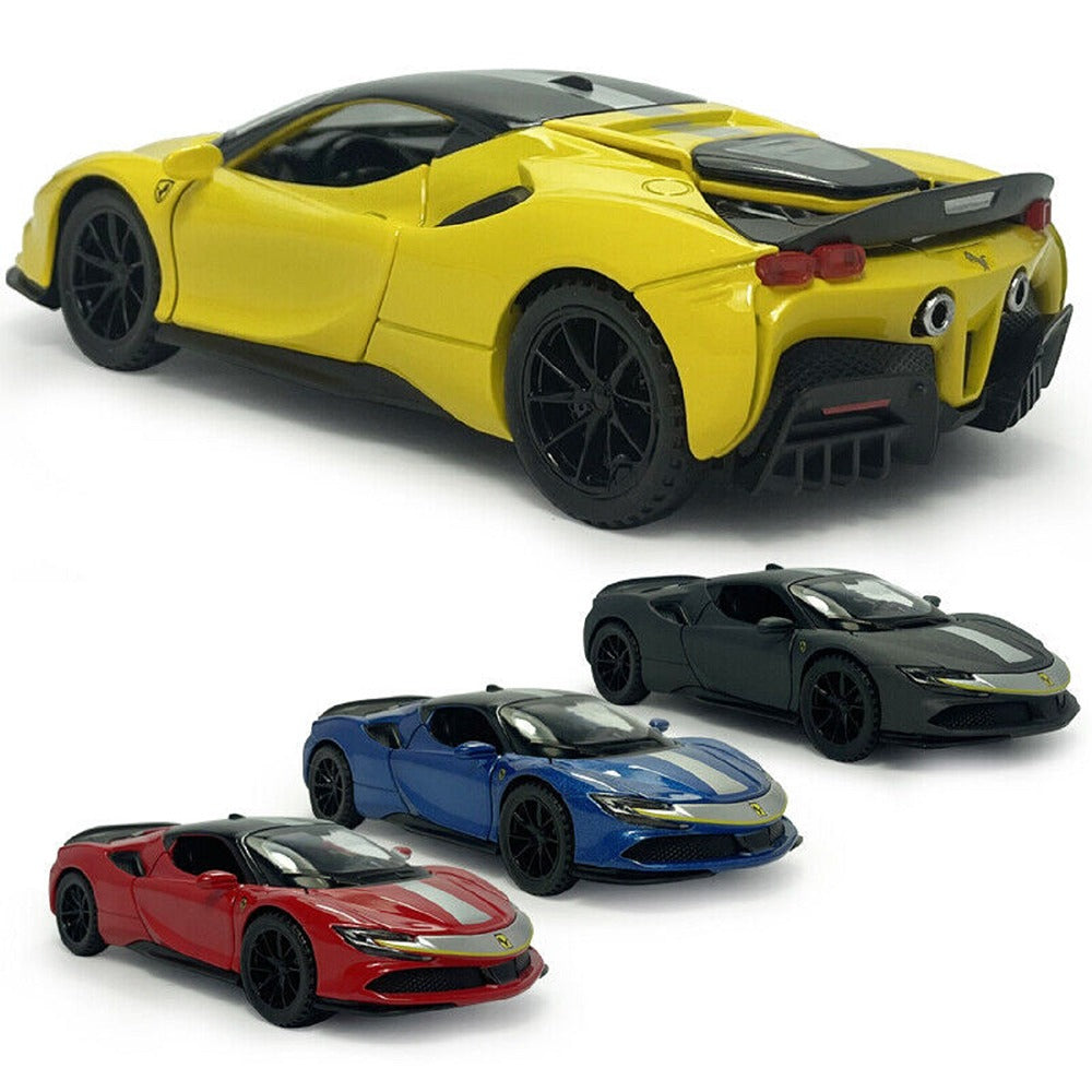 Resembling Ferrari SF90 Diecast Car | 1:32 Scale Model | Yellow