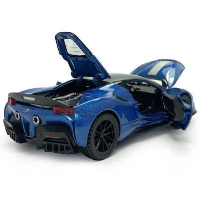 Resembling Ferrari SF90 Diecast Car | 1:32 Scale Model | Blue