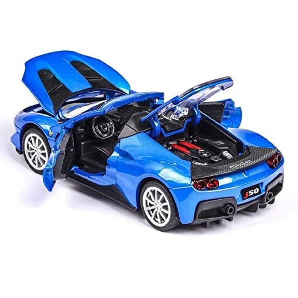 Resembling Ferrari J50 Open Diecast Car | 1:32 Scale Model | Blue