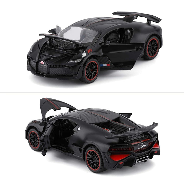 Resembling Bugatti Divo 3in Diecast Car | 1:32 Scale Model | Black