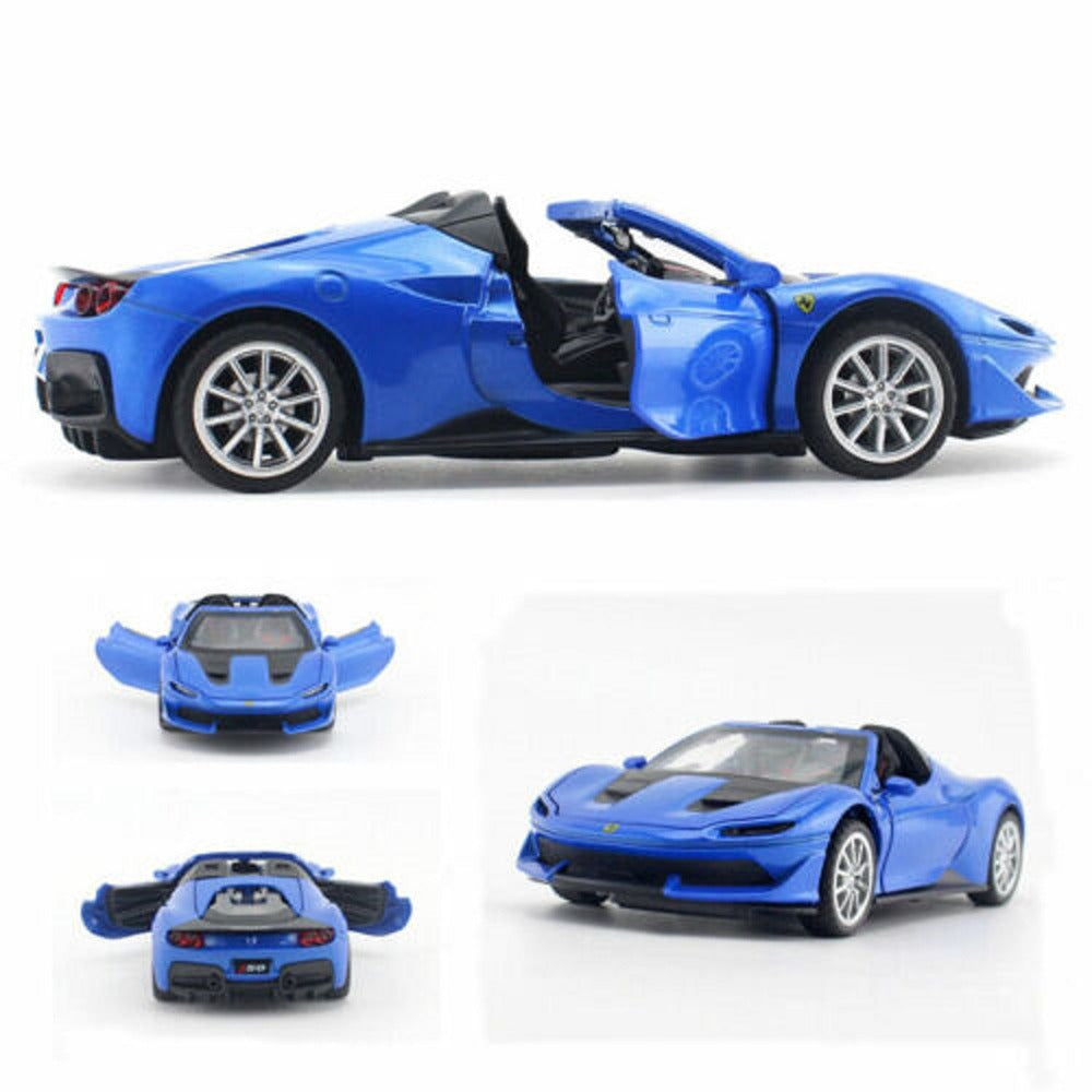 Resembling Ferrari J50 Open Diecast Car | 1:32 Scale Model | Blue