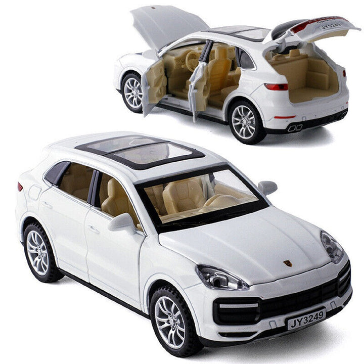 Resembling Porsche Cayenne Turbo Diecast Car | 1:32 Scale Model | White