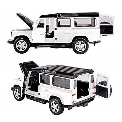 Resembling Land Rover Defender 110 Diecast Car | White | 1:24 Scale Model