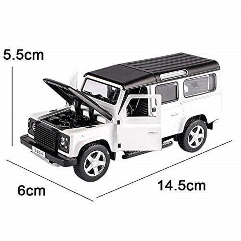 Resembling Land Rover Defender 110 Diecast Car | White | 1:24 Scale Model