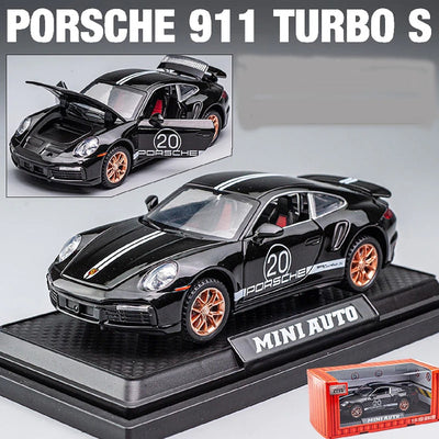 Porsche 911 Turbo S Sport Diecast Car | 1:32Scale Model | Black