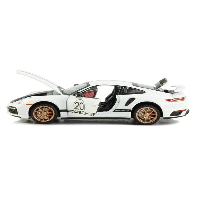 Resembling Porsche 911 Turbo S Sport Diecast Car with Light & Sound | 1:32 Scale (3 Years till Grown Ups)