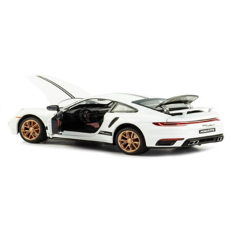 Resembling Porsche 911 Turbo S Sport Diecast Car with Light & Sound | 1:32 Scale (3 Years till Grown Ups)