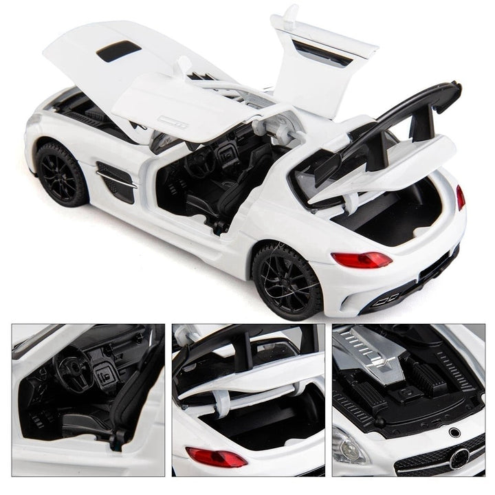 Resembling Mercedes Benz SLS AMG Coupe Diecast Car | 1/32 Scale Model | White