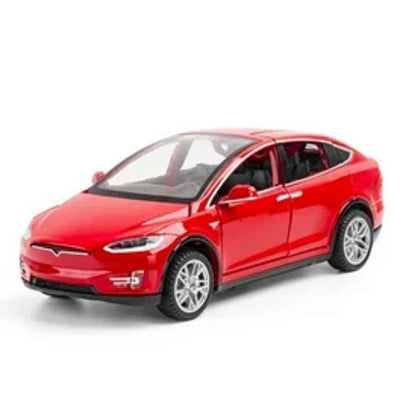 Red Resembling Tesla Toy 66062 News Diecast Car | 1:32 Scale Model