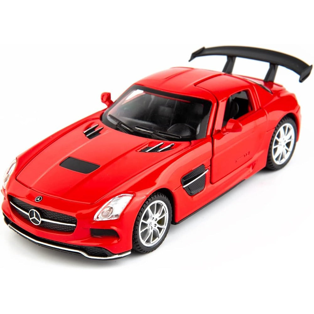 Resembling Mercedes Benz SLS AMG Coupe Diecast Car | 1/32 Scale Model | Red