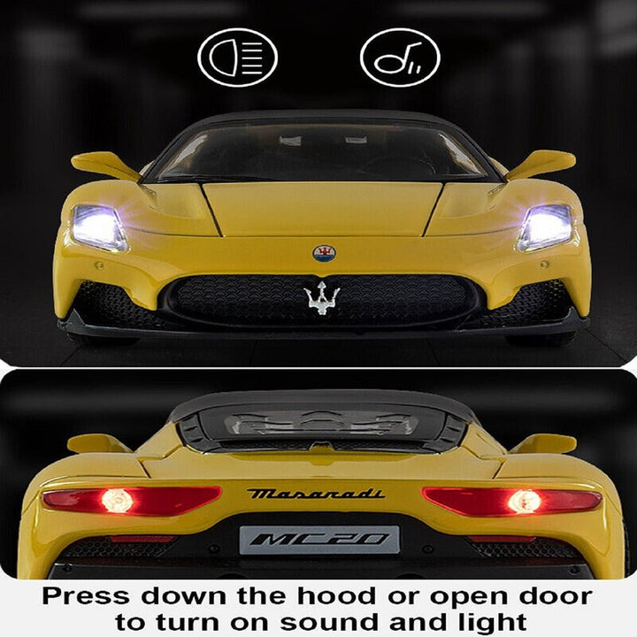 Resembling Maserati MC20 Diecast Car | Yellow