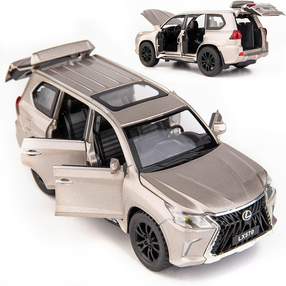 Resembling Lexus LX570 132 Diecast Car | 1:24 Scale Model | Silver