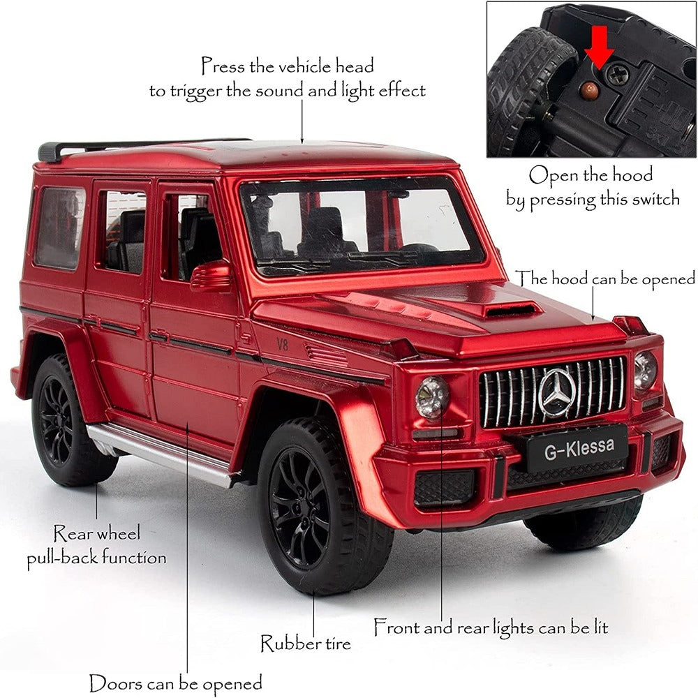 Resembling C-Klessa Benz 132 AMG-G63 Diecast Car | 1:32 Scale Model | Red