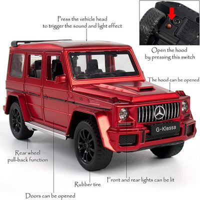 Resembling C-Klessa Benz 124 AMG-G63 Diecast Car | 1:24 Scale Model | Red