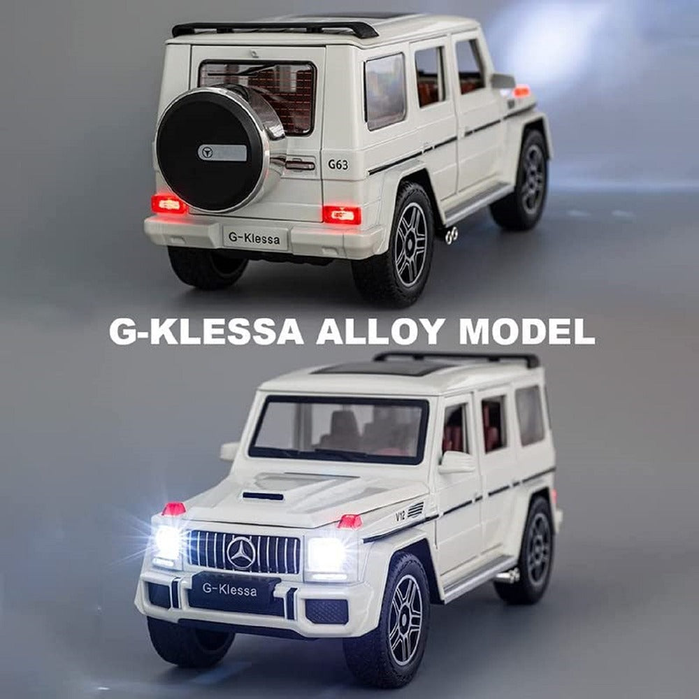 Resembling C-Klessa Benz 124 AMG-G63 Diecast Car | 1:24 Scale Model | White