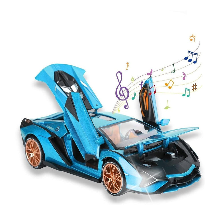 Resembling Blue Lamborghini Sian FKP 37 Diecast Car | 1:32 Scale (3 Years till Grown Ups)