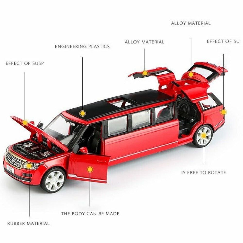 Resembling Long Range Rover - Long Size Diecast Car | 1:32 Scale Model | Red