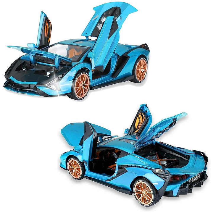 Resembling Blue Lamborghini Sian FKP 37 Diecast Car | 1:32 Scale (3 Years till Grown Ups)