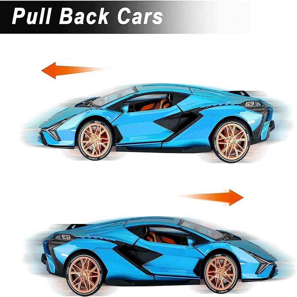 Resembling Blue Lamborghini Sian FKP 37 Diecast Car | 1:32 Scale (3 Years till Grown Ups)