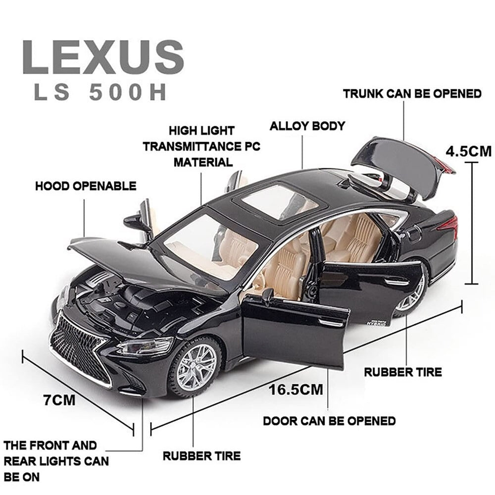 Resembling Lexus ls500 News Diecast Car | 1:32 Scale Model | Black