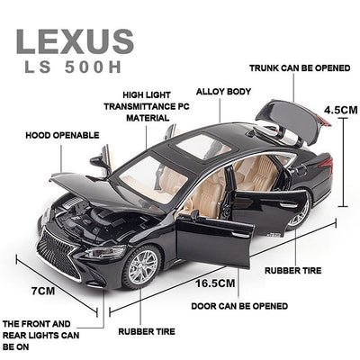 Resembling Lexus ls500 News Diecast Car | 1:32 Scale Model | Black