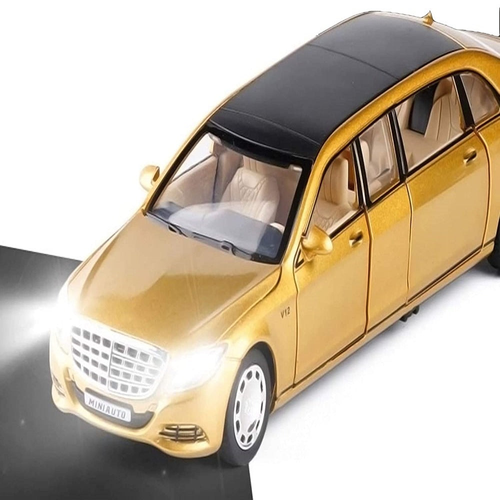 Resembling Mercedes S650 - 6 door Diecast Car | 1:32 Scale Model | Gold