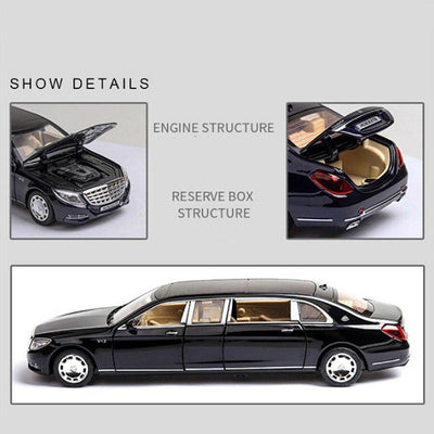 Resembling Mercedes S650 - 6 door Diecast Car | 1:32 Scale Model | Black