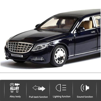 Resembling Mercedes S650 - 6 door Diecast Car | 1:32 Scale Model | Black