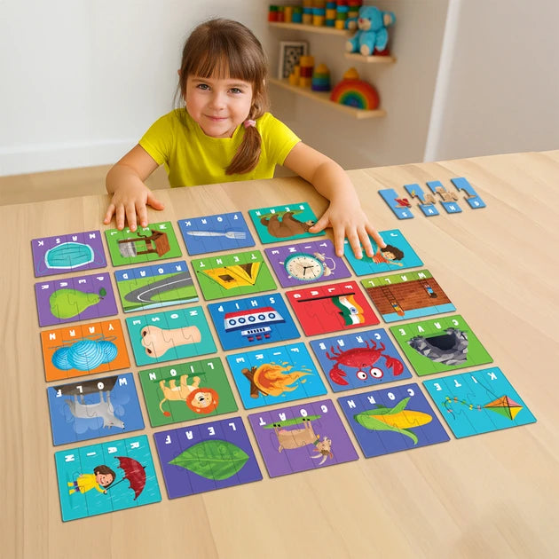 Play Panda Learning Puzzles -4 Letter Words Type 2 | 100 Pieces Spelling Puzzle