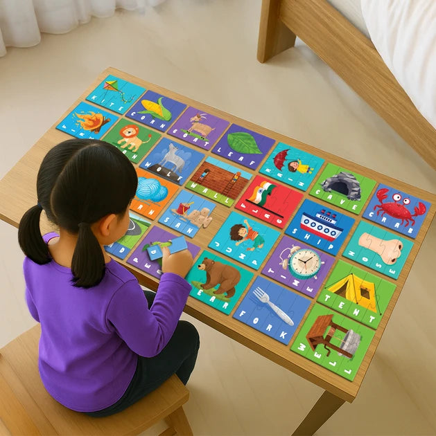 Play Panda Learning Puzzles -4 Letter Words Type 2 | 100 Pieces Spelling Puzzle
