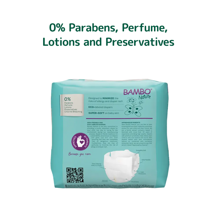 Bambo Nature (Size-0, XXS) Diapers | 24 Diapers | 1-3 Kg | 2-7 lbs