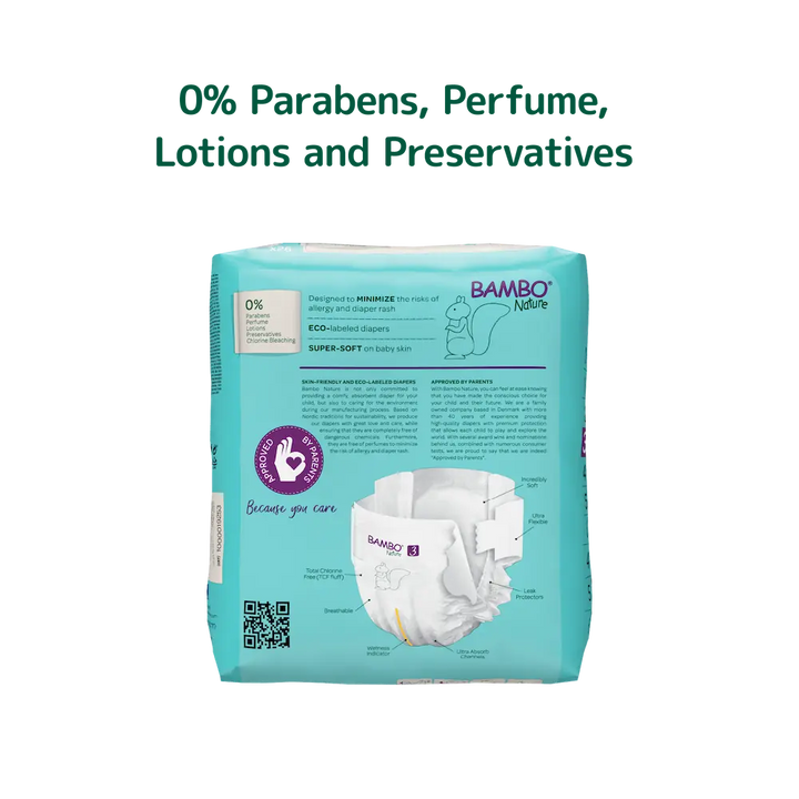 Bambo Nature (3-M) Diapers | 28 Diapers | 4-8 Kg | 9-18 lbs