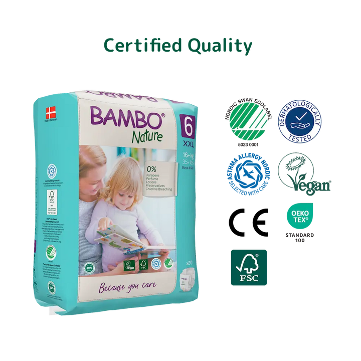 Bambo Nature (6-XXL) Diapers | 20 Diapers | 16+ Kg | 35+ lbs