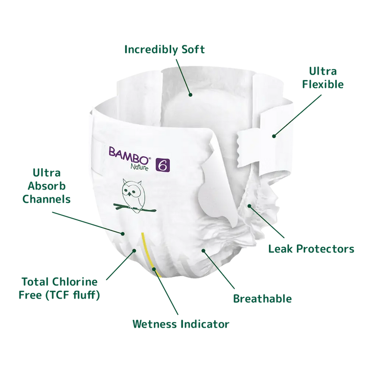 Bambo Nature (6-XXL) Diapers | 40 Diapers | 16+ Kg | 35+ lbs
