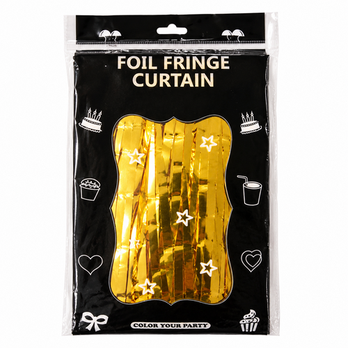 Golden Foil Fringe Curtain | Decoration for Birthday